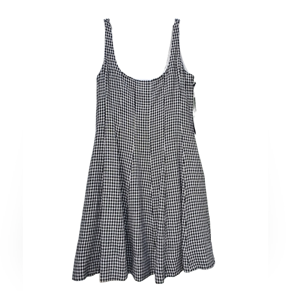NWT Bailey 44 Linen Blend Gingham Fit & Flare Dress - Picture 2 of 13